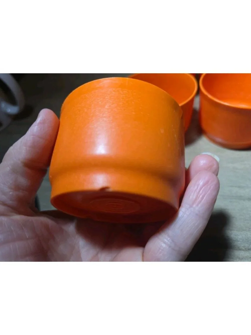 Vintage Tupperware Snack Cups Orange Set of 5 No Lids Stackable Read